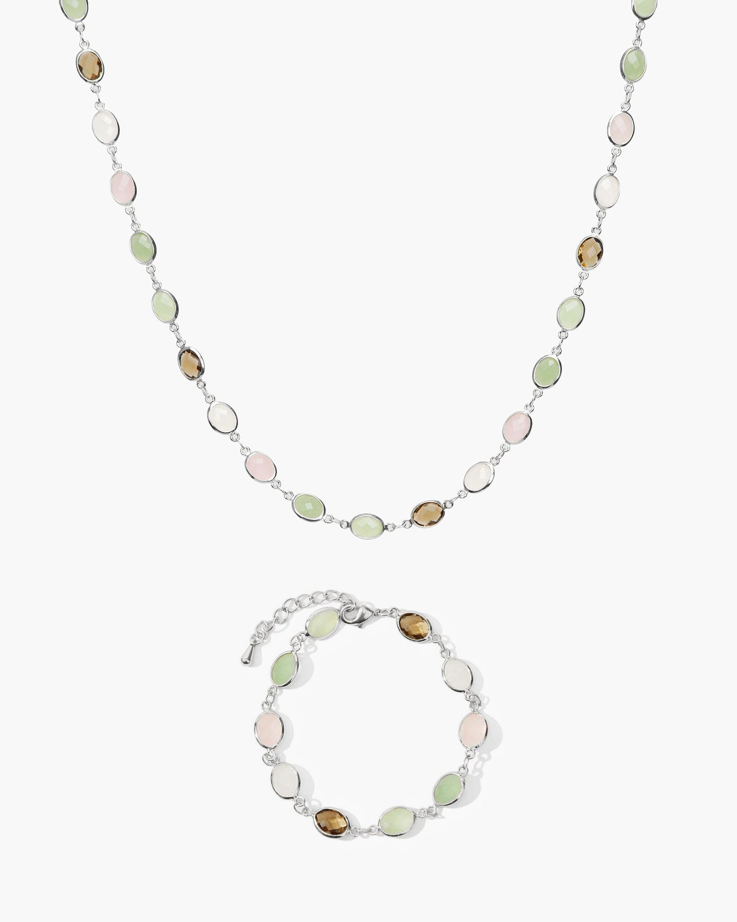 Whimsical Romance Stone Bracelet in Silver