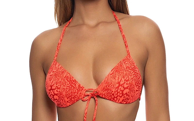 Molded Push-Up Bandeau Halter-Ring Bikini
