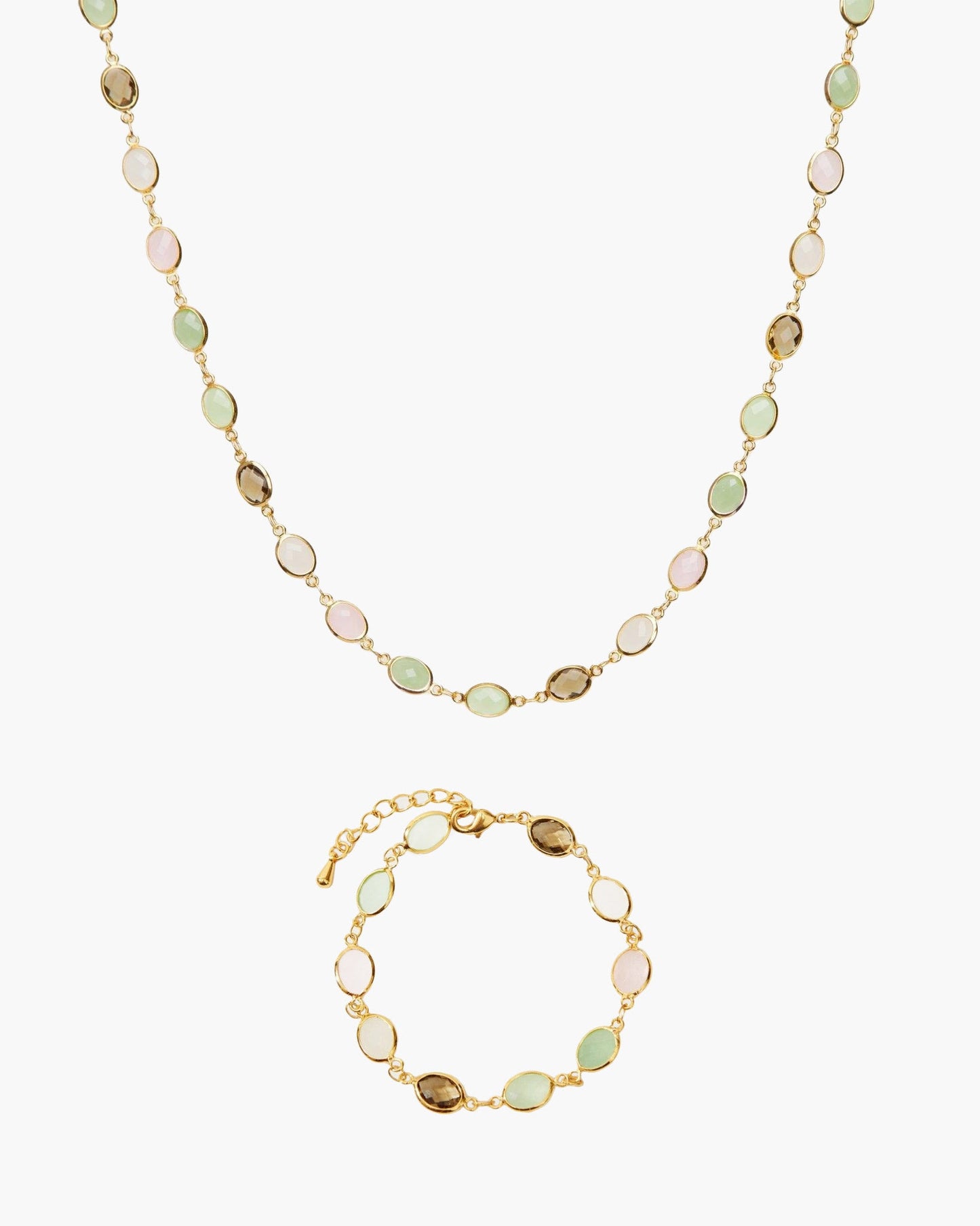 Whimsical Romance Stone Necklace in Silver