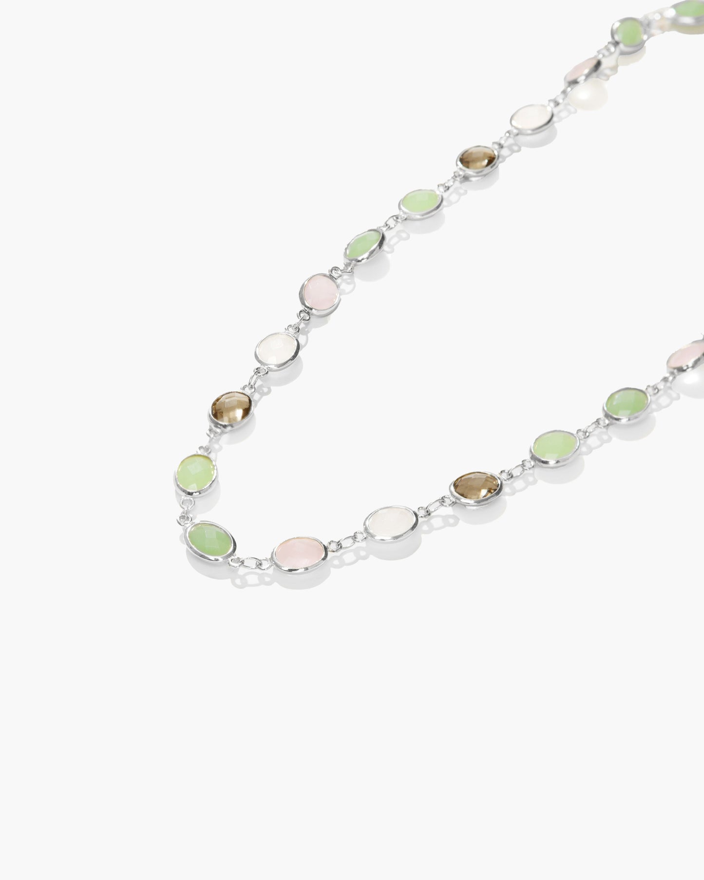 Whimsical Romance Stone Necklace in Silver