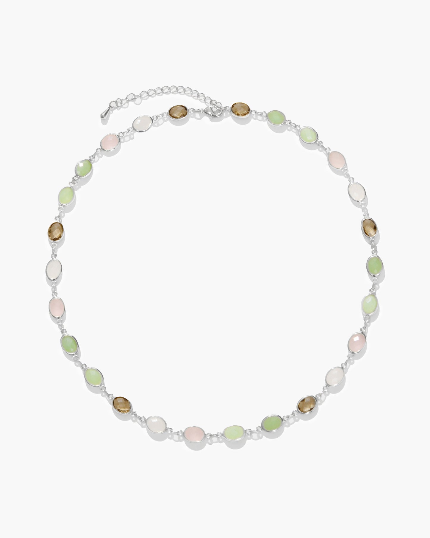Whimsical Romance Stone Necklace in Silver